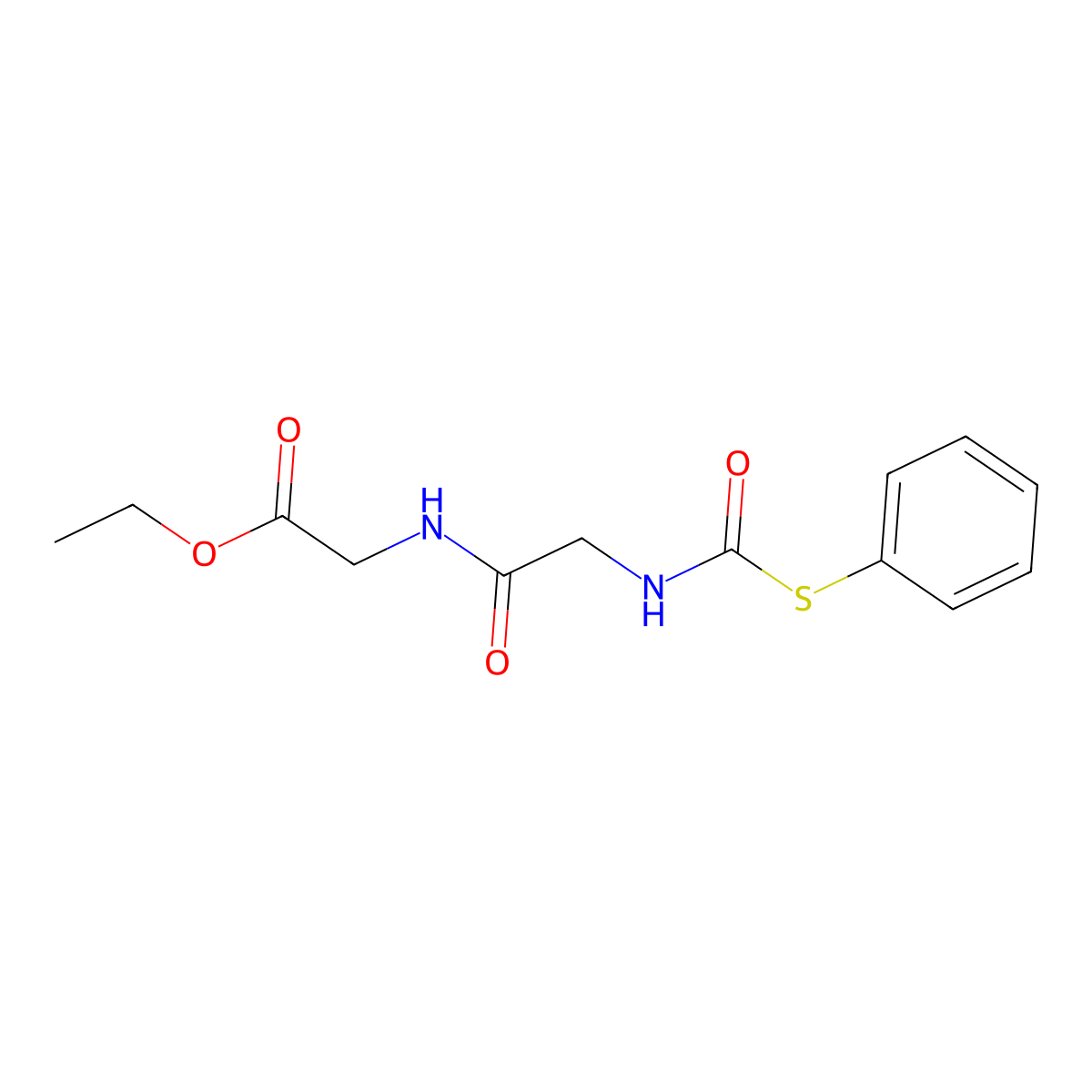 Ethyl 2-[[2-(phenylsulfanylcarbonylamino)acetyl]amino]acetate molecular structure, CAS 5589-84-4