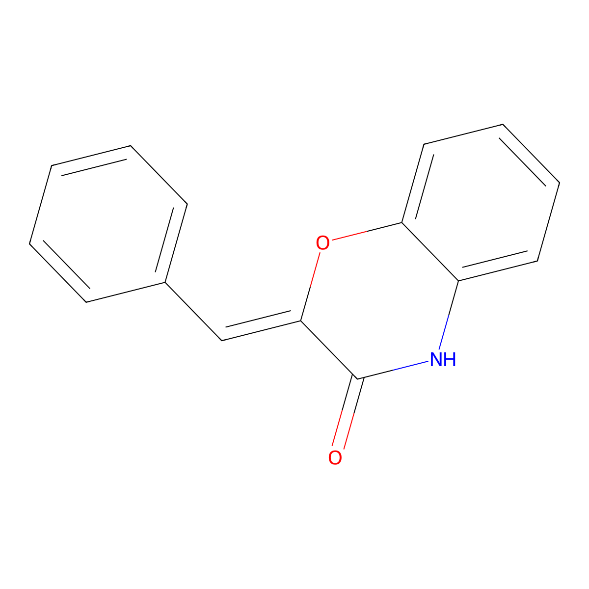 2-benzylidene-4H-1,4-benzoxazin-3-one molecular structure, CAS 55894-84-3