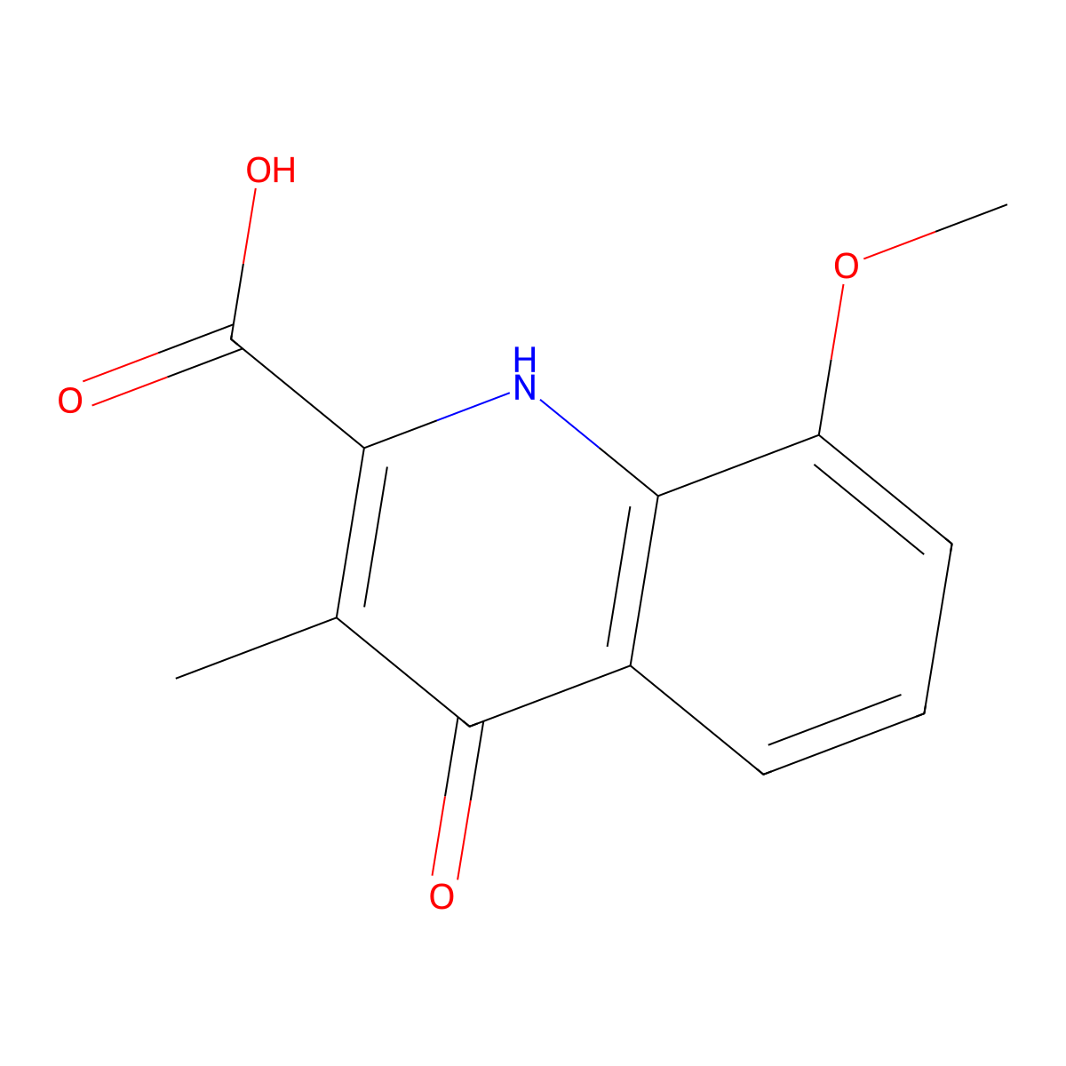 8-Methoxy-3-methyl-4-oxo-1,4-dihydroquinoline-2-carboxylic acid molecular structure, CAS 55895-58-4