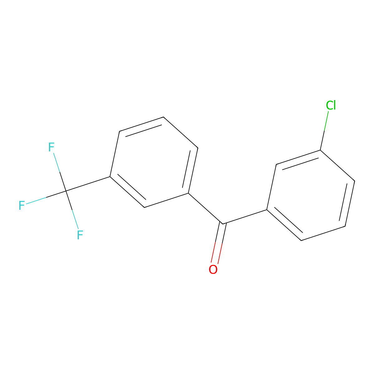 Methanone, (3-chlorophenyl)[3-(trifluoromethyl)phenyl]- molecular structure, CAS 55895-99-3