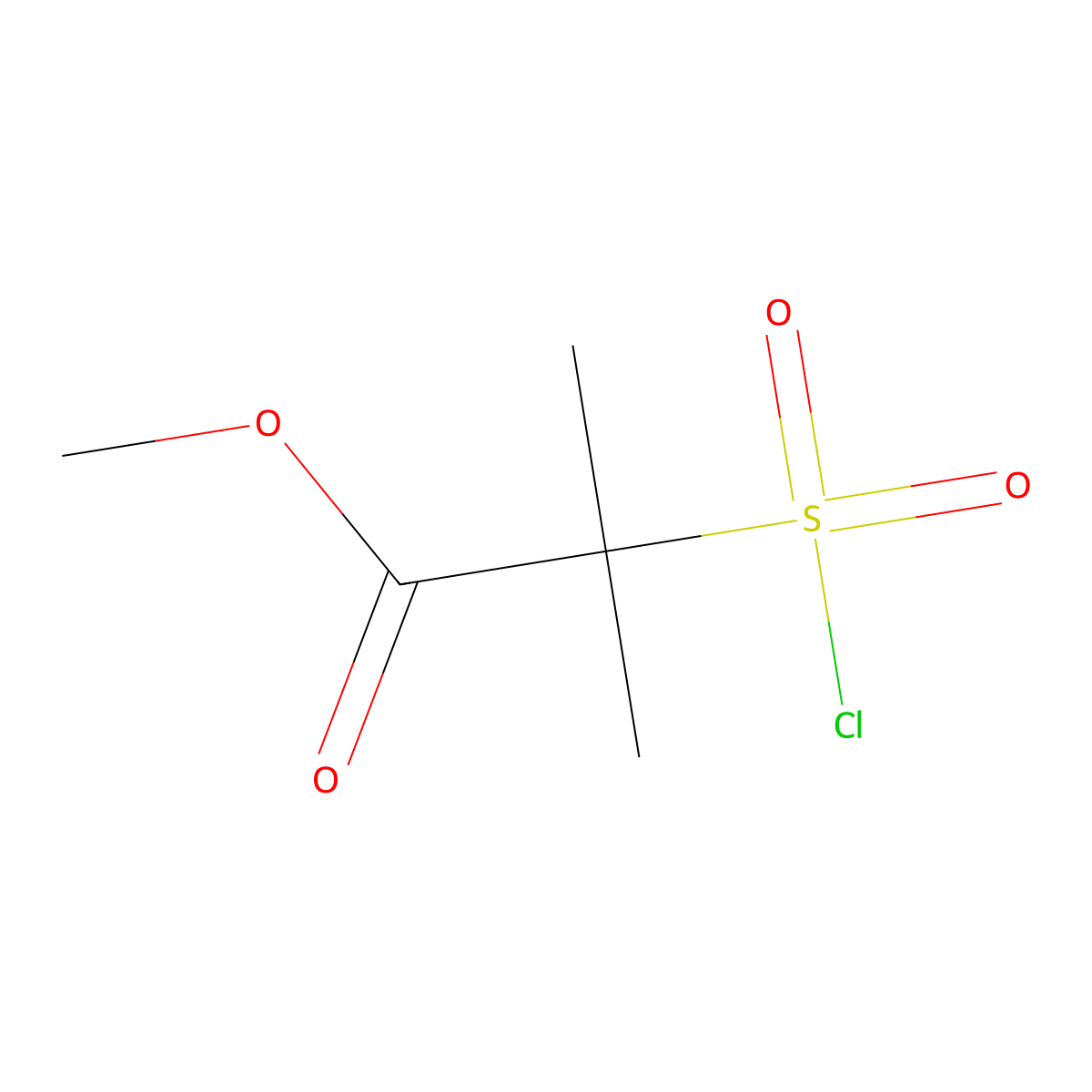 Methyl 2-(chlorosulfonyl)-2-methylpropanoate molecular structure, CAS 55896-98-5