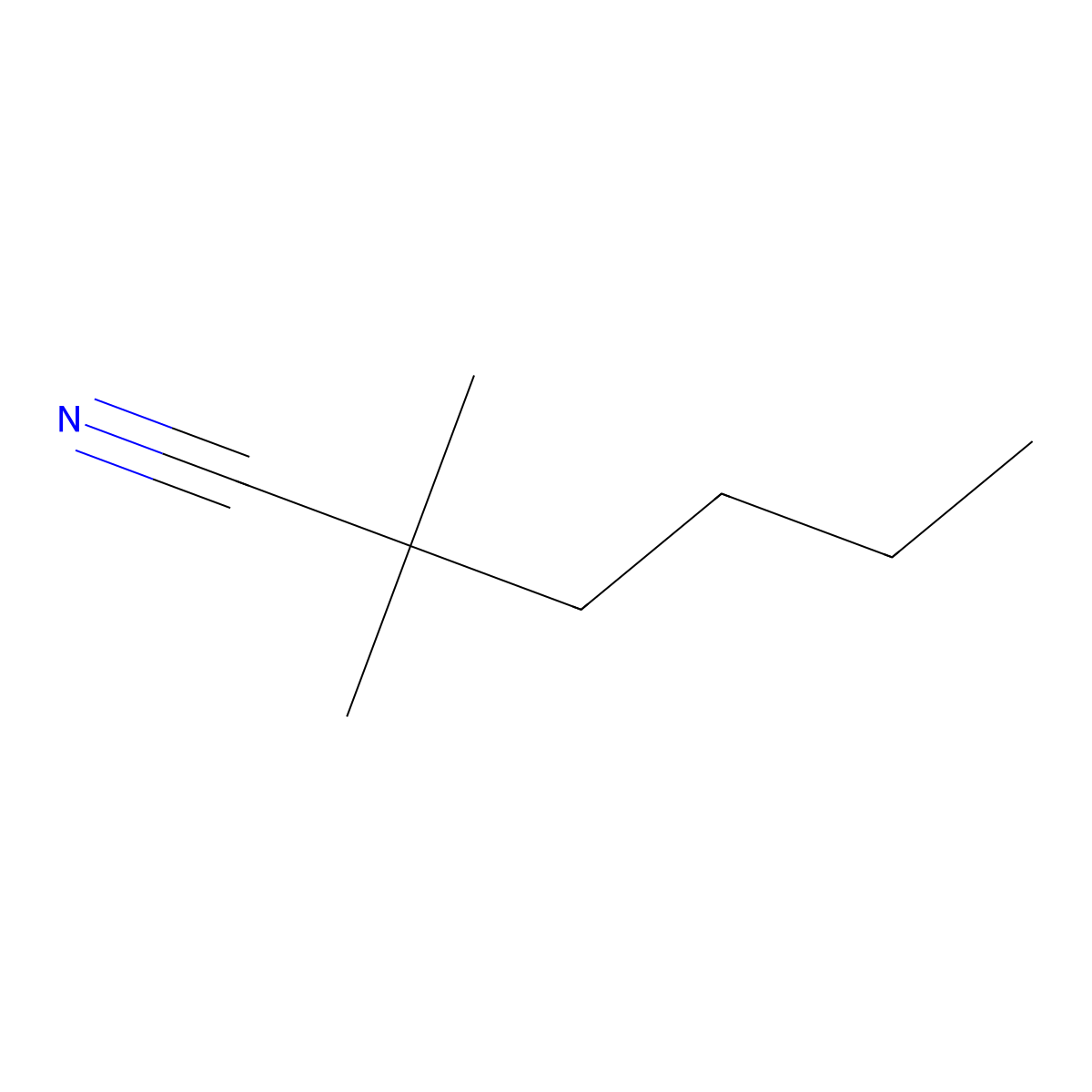2,2-Dimethylhexanenitrile molecular structure, CAS 55897-65-9