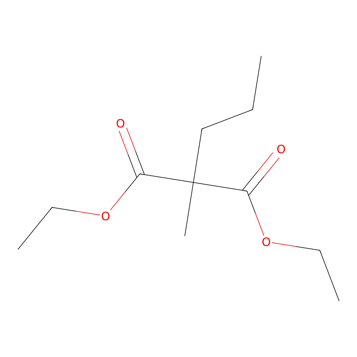 Diethyl methylpropylmalonate molecular structure, CAS 55898-43-6