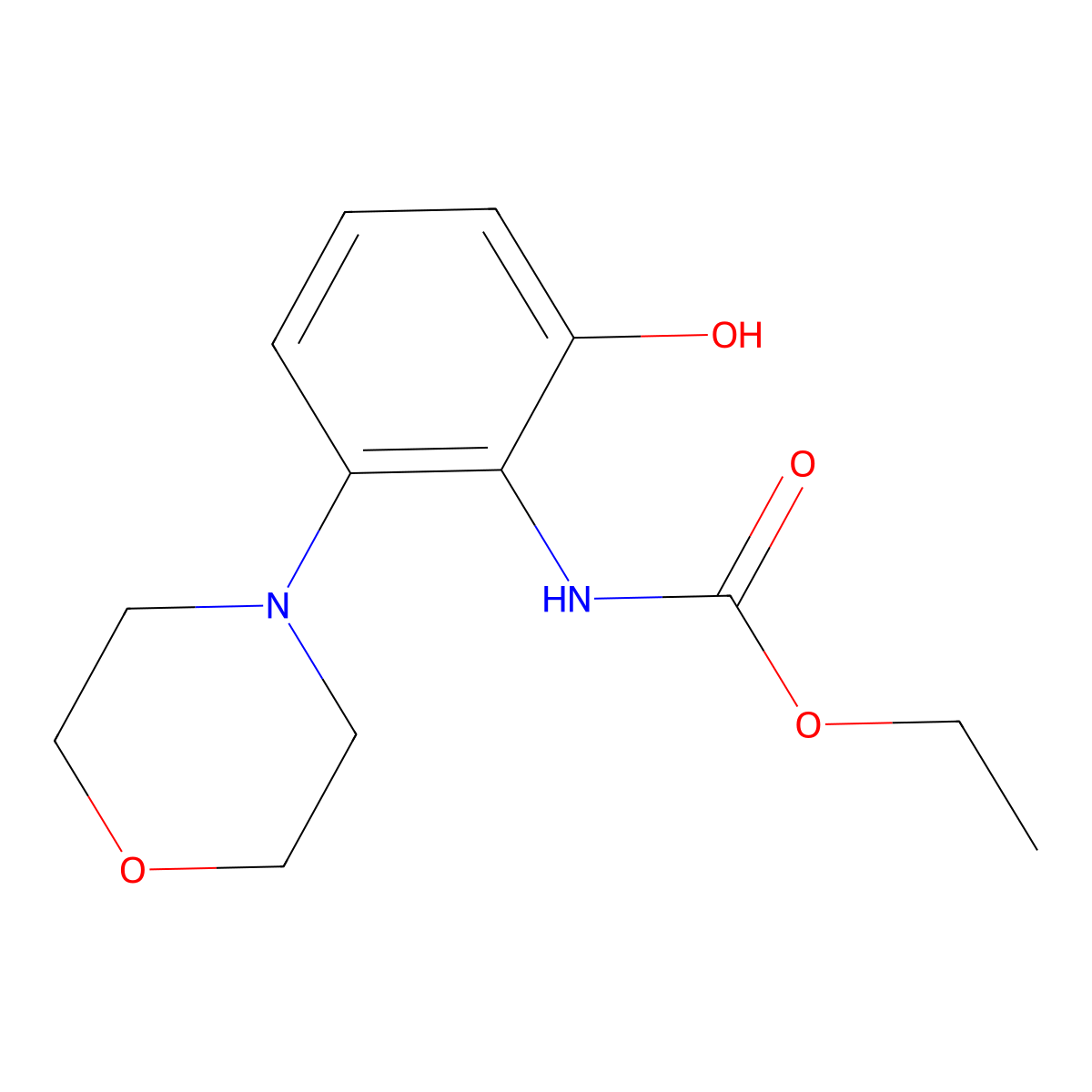 ethyl N-(2-hydroxy-6-morpholin-4-ylphenyl)carbamate molecular structure, CAS 55898-77-6