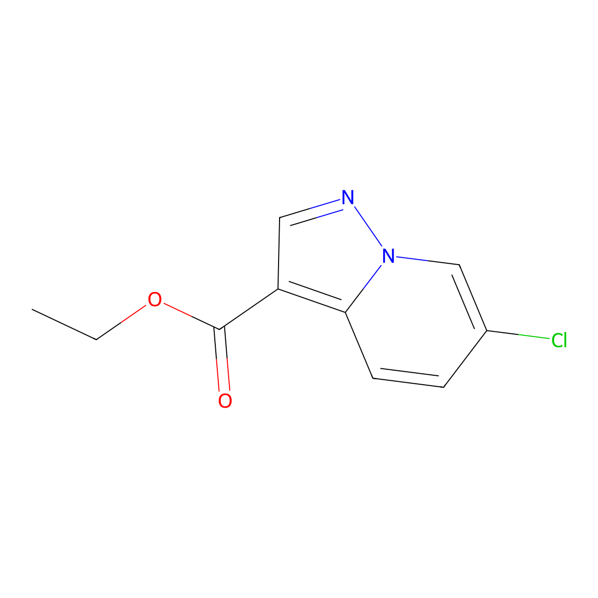 Ethyl 6-chloropyrazolo[1,5-a]pyridine-3-carboxylate molecular structure, CAS 55899-28-0