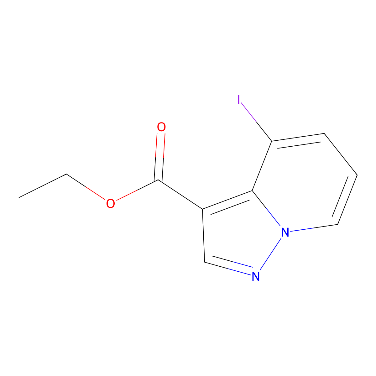 Ethyl 4-iodopyrazolo[1,5-a]pyridine-3-carboxylate molecular structure, CAS 55899-31-5