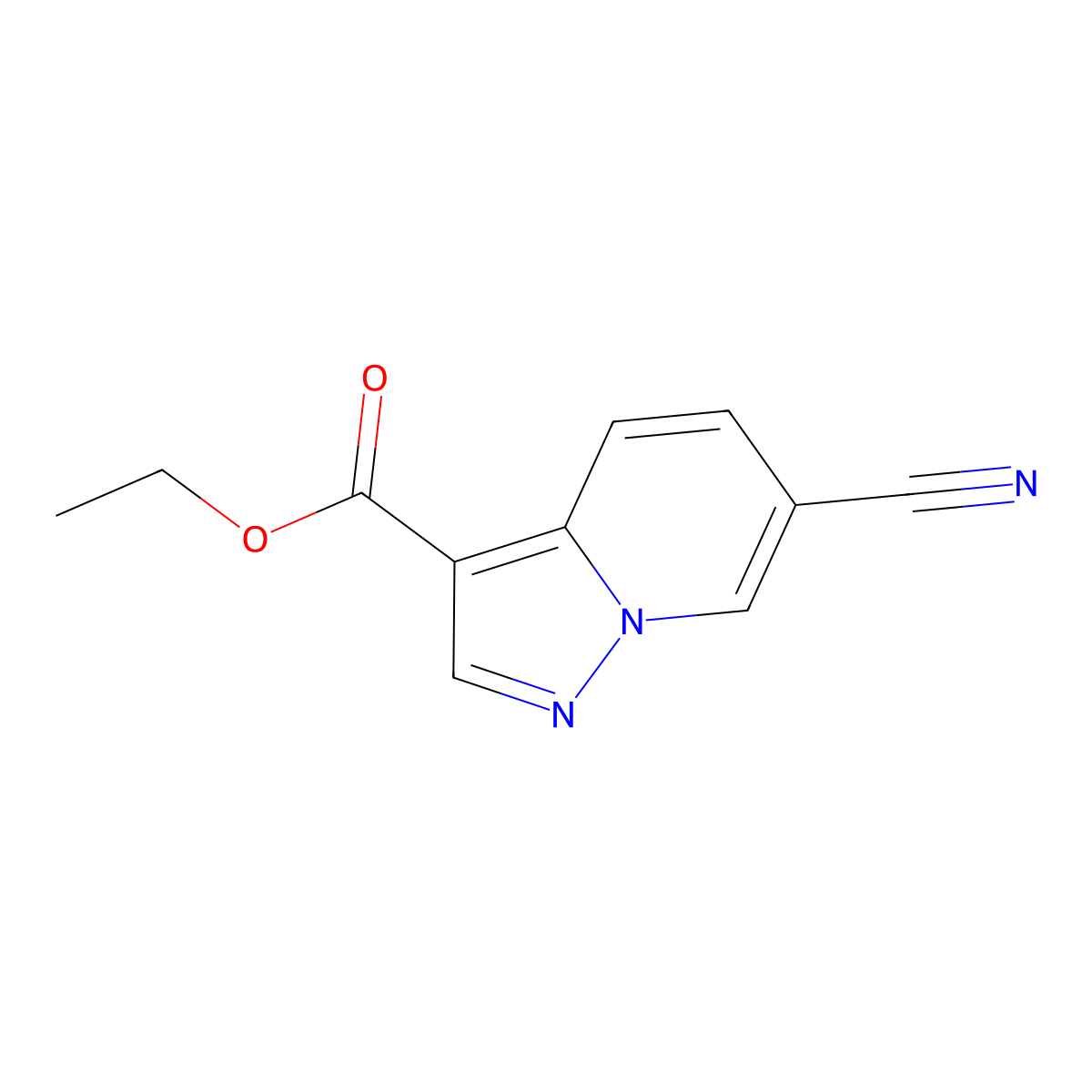Ethyl 6-cyanopyrazolo[1,5-a]pyridine-3-carboxylate molecular structure, CAS 55899-34-8