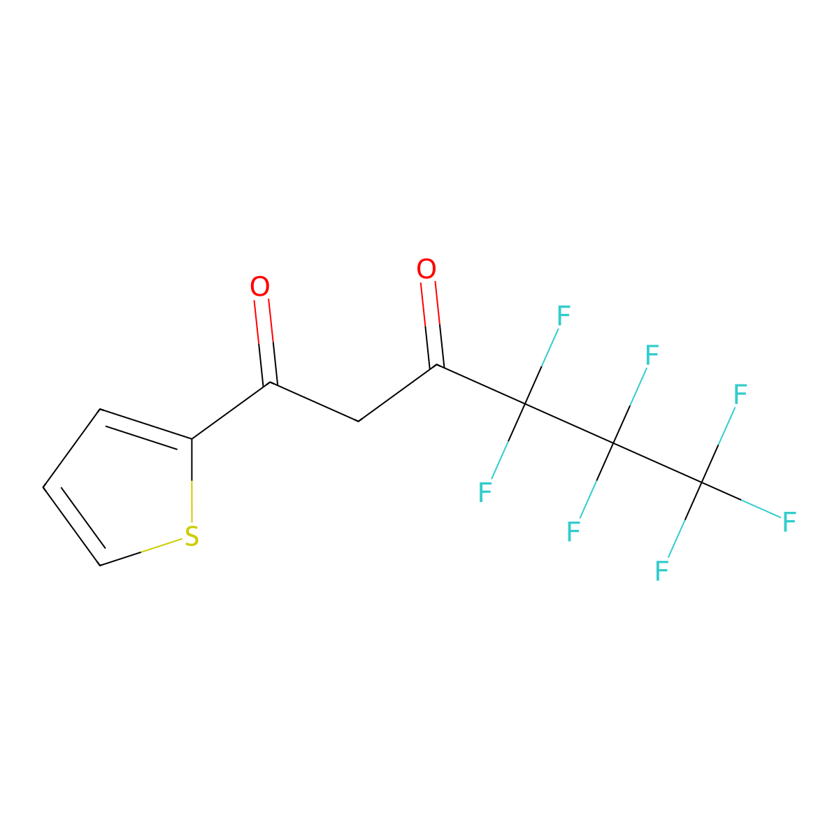 1,3-Hexanedione, 4,4,5,5,6,6,6-heptafluoro-1-(2-thienyl)- molecular structure, CAS 559-94-4