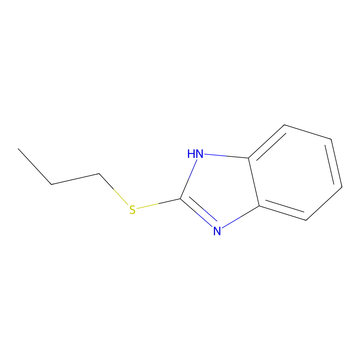 2-(propylsulfanyl)-1H-1,3-benzodiazole molecular structure, CAS 55901-21-8