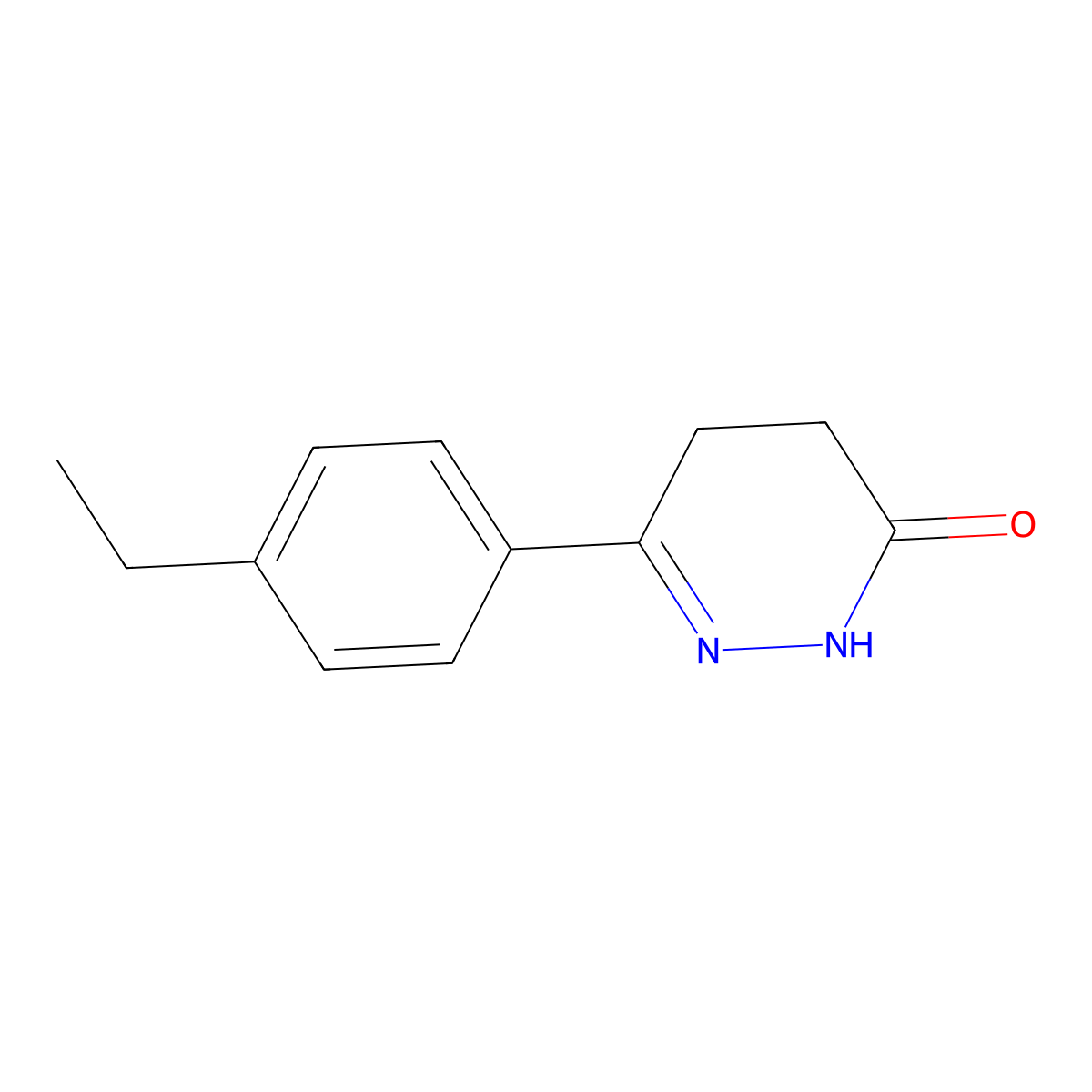 3(2H)-Pyridazinone, 6-(4-ethylphenyl)-4,5-dihydro- molecular structure, CAS 55901-91-2