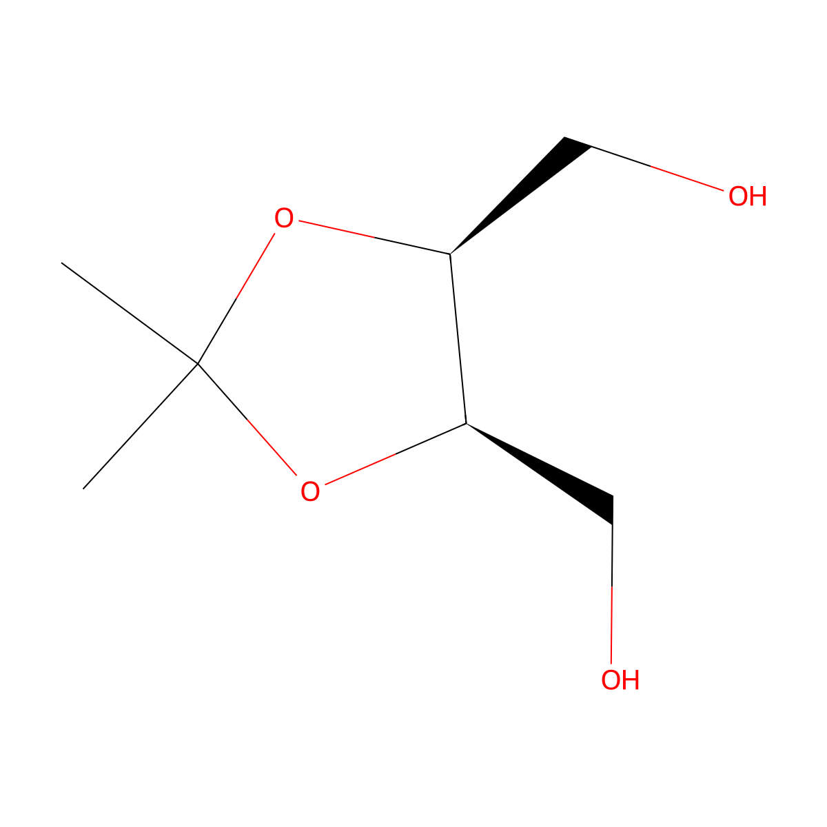cis-2,2-Dimethyl-1,3-dioxolane-4,5-diyl)dimethanol molecular structure, CAS 55904-12-6