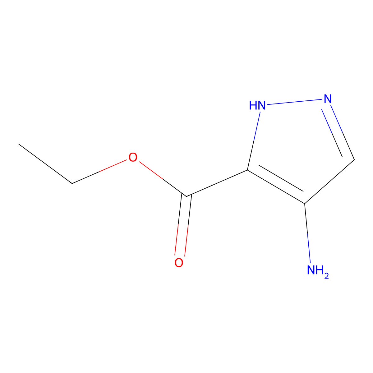 ethyl 4-amino-1H-pyrazole-3-carboxylate molecular structure, CAS 55904-61-5