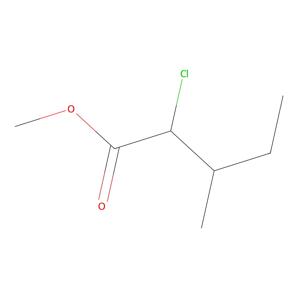 Methyl 2-chloro-3-methylpentanoate molecular structure, CAS 55905-15-2