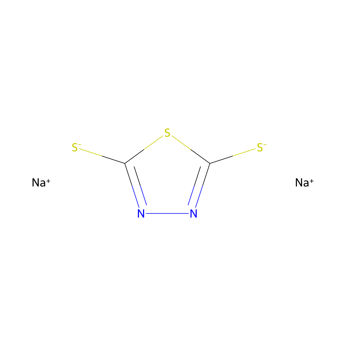 1,3,4-Thiadiazolidine-2,5-dithione, sodium salt (1:2) molecular structure, CAS 55906-42-8