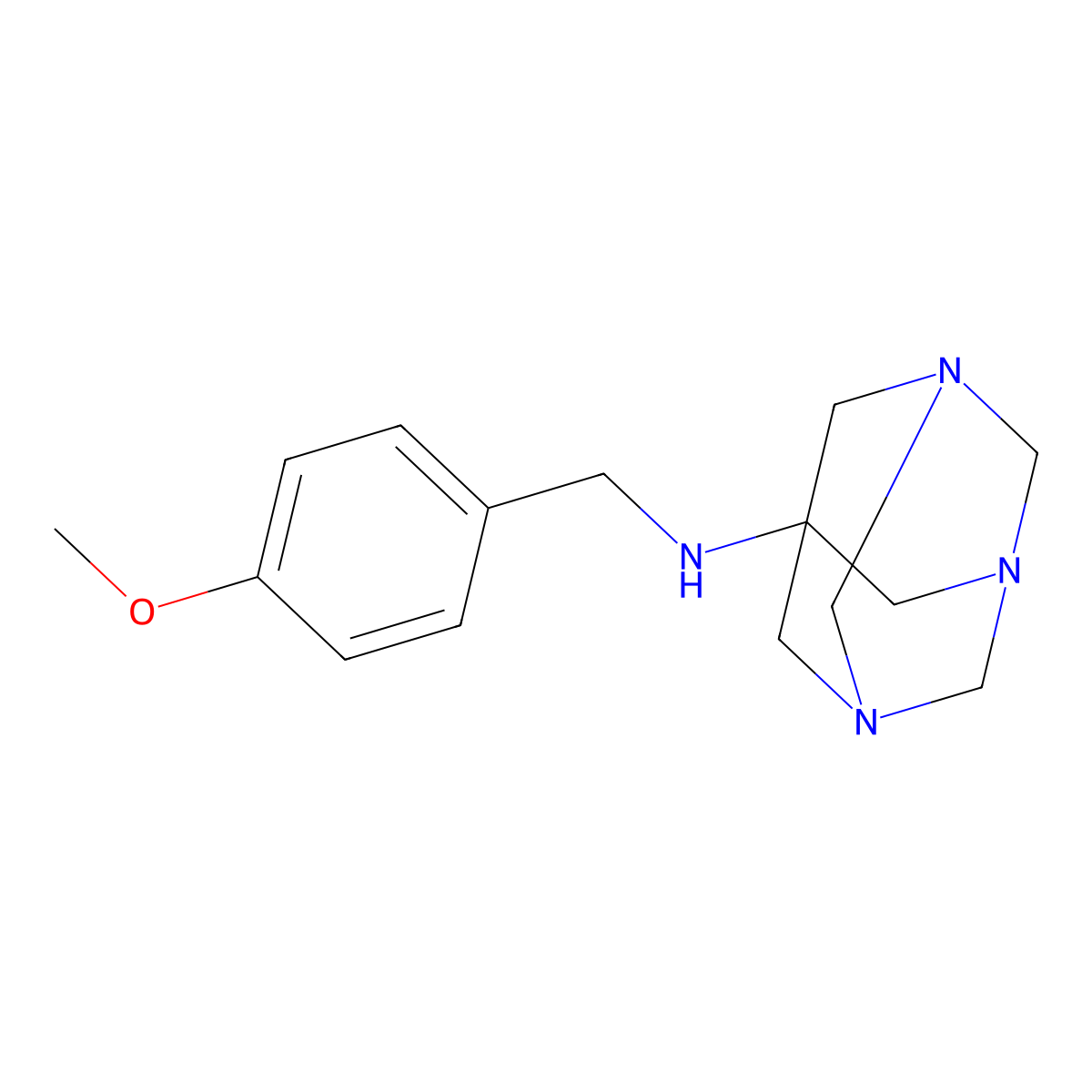 N-(4-methoxybenzyl)-1,3,5-triazaadamantan-7-amine molecular structure, CAS 55907-54-5
