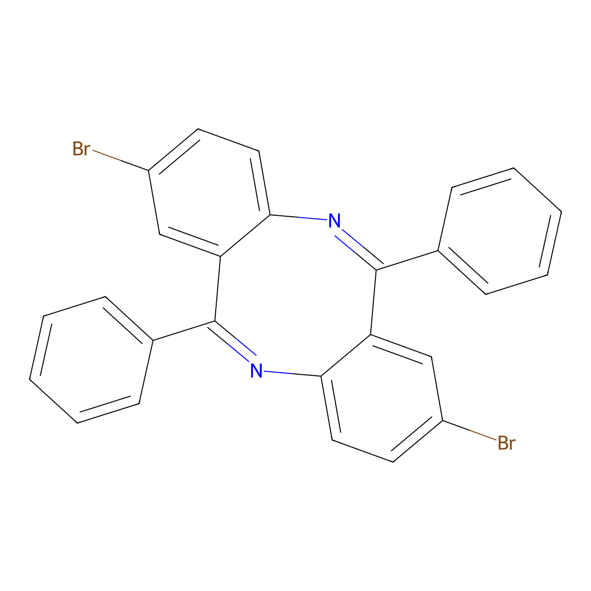 2,8-Dibromo-6,12-diphenylbenzo[c][1,5]benzodiazocine molecular structure, CAS 5591-12-8