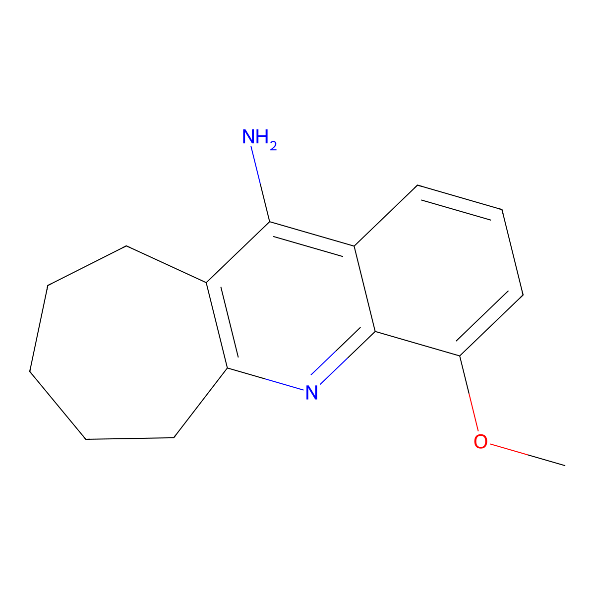 6H-Cyclohepta(b)quinoline, 7,8,9,10-tetrahydro-11-amino-4-methoxy- molecular structure, CAS 5591-57-1