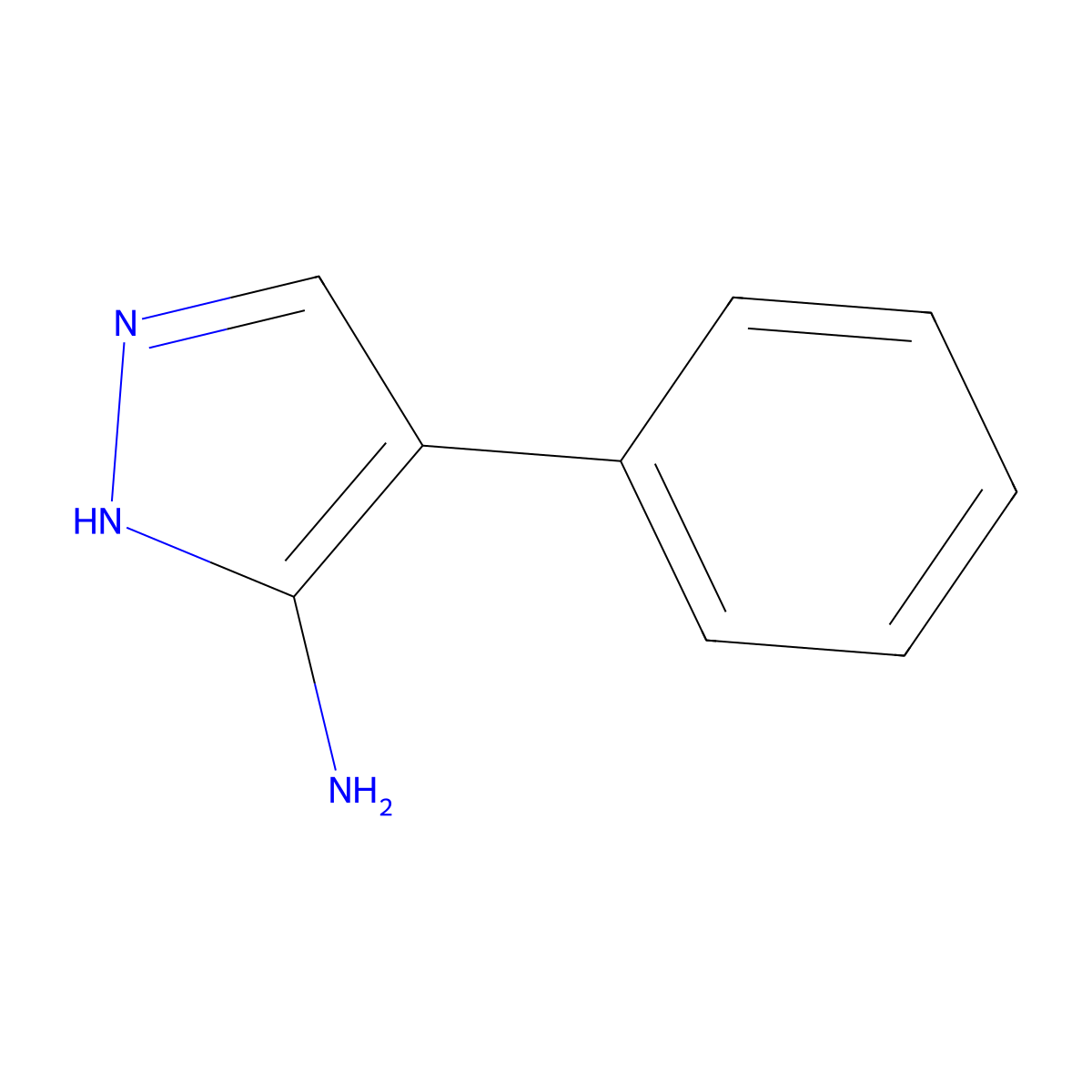 4-Phenyl-1H-pyrazol-5-amine molecular structure, CAS 5591-70-8