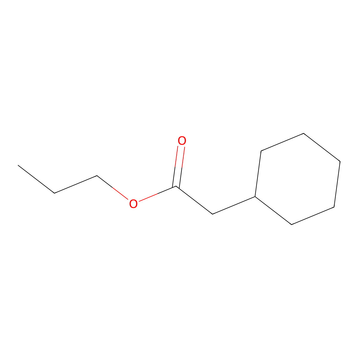 Propyl cyclohexaneacetate molecular structure, CAS 55910-09-3