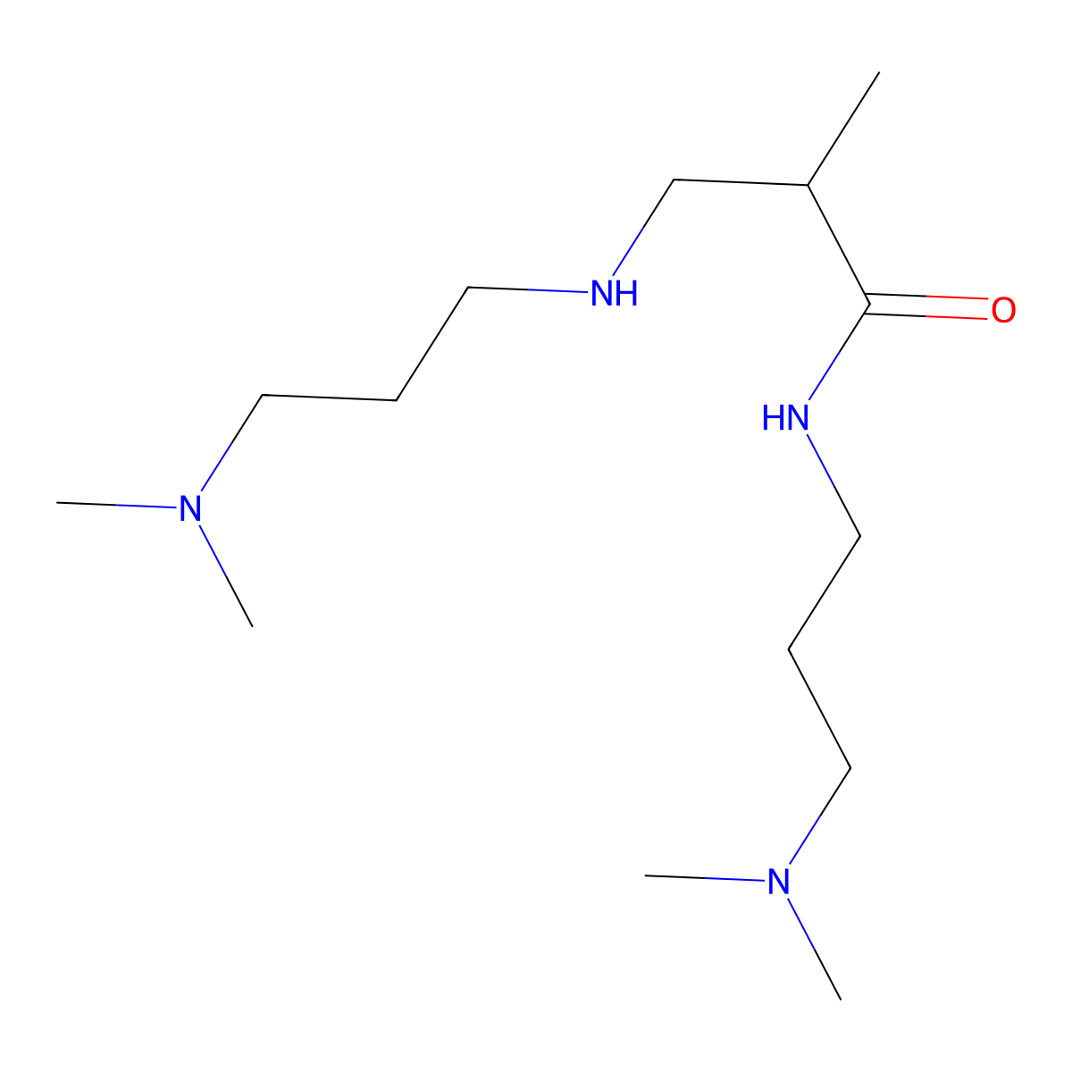 Propanamide, N-(3-(dimethylamino)propyl)-3-((3-(dimethylamino)propyl)amino)-2-methyl- molecular structure, CAS 55910-12-8