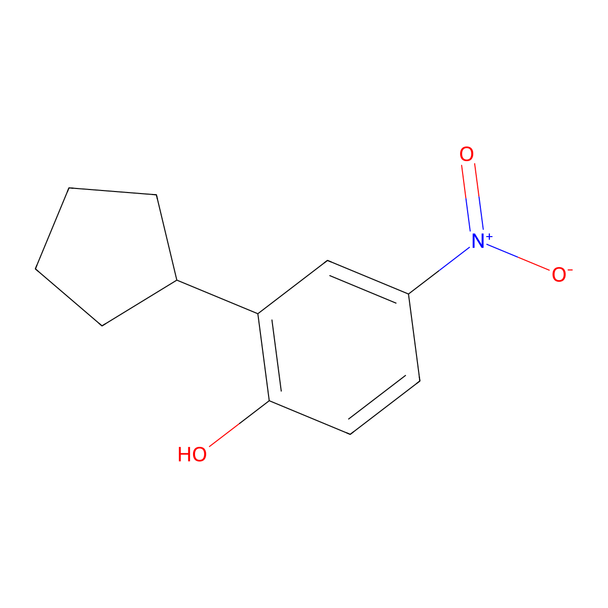 2-Cyclopentyl-4-nitrophenol molecular structure, CAS 55910-34-4
