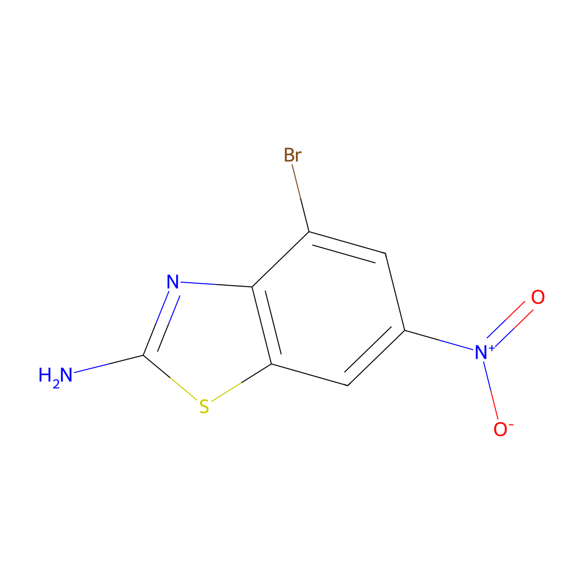 2-Benzothiazolamine, 4-bromo-6-nitro- molecular structure, CAS 55911-06-3