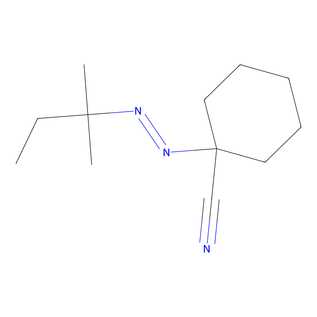 1-[2-(1,1-Dimethylpropyl)diazenyl]cyclohexanecarbonitrile molecular structure, CAS 55912-19-1