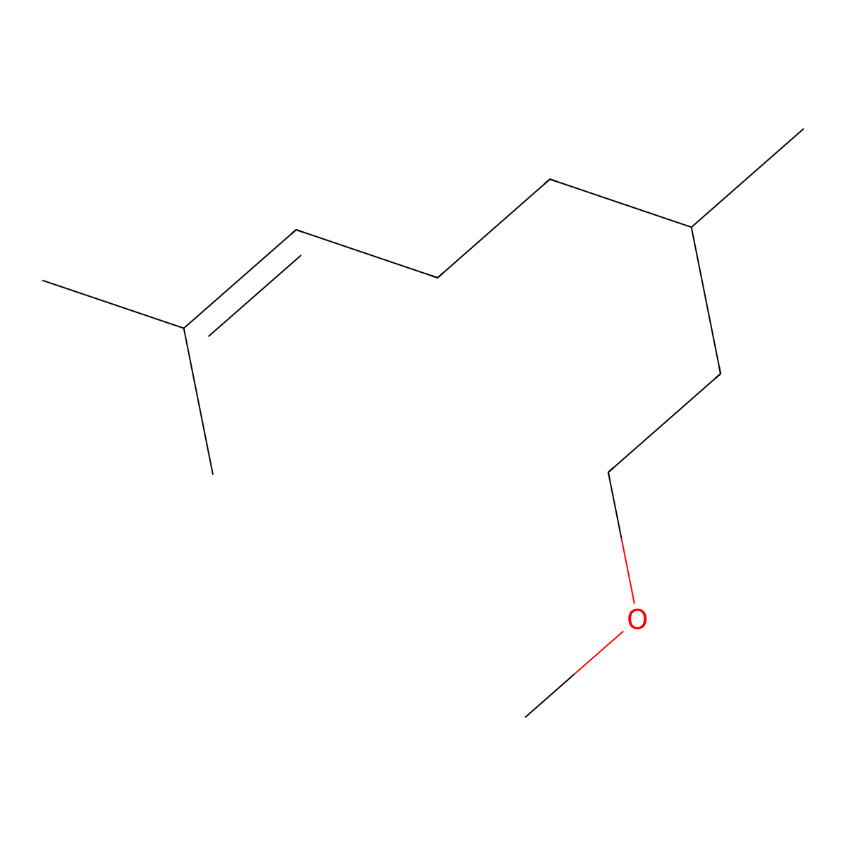 2-Octene, 8-methoxy-2,6-dimethyl- molecular structure, CAS 55915-70-3