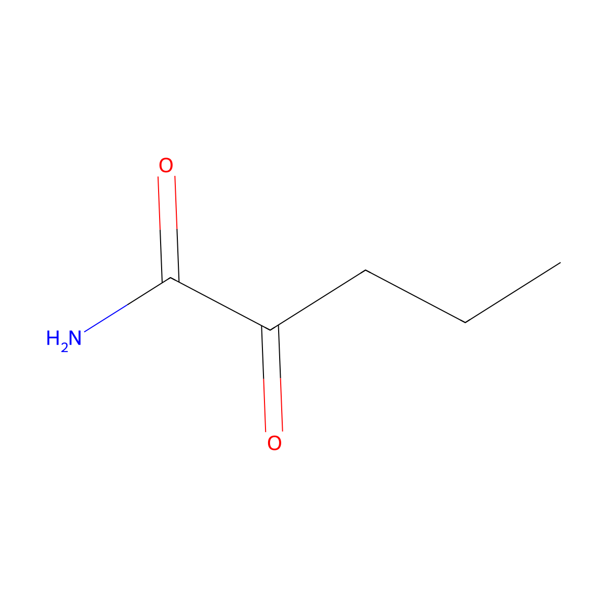 2-Oxopentanamide molecular structure, CAS 55919-45-4