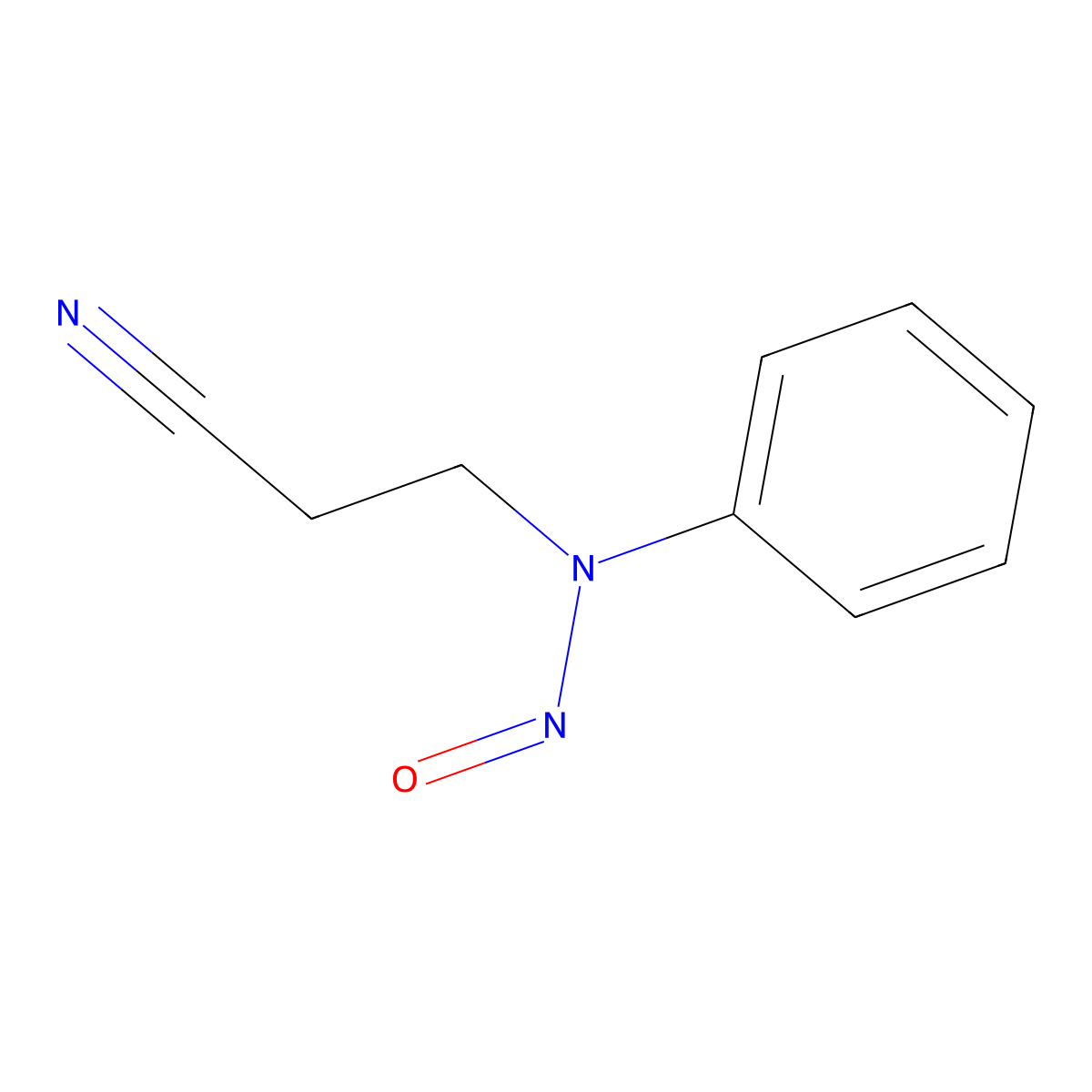 3-[Nitroso(phenyl)amino]propanenitrile molecular structure, CAS 55919-60-3