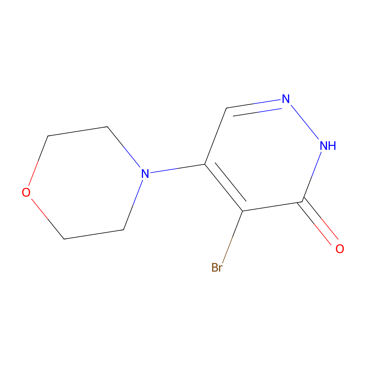 4-Bromo-5-(morpholin-4-yl)pyridazin-3(2h)-one molecular structure, CAS 5592-57-4