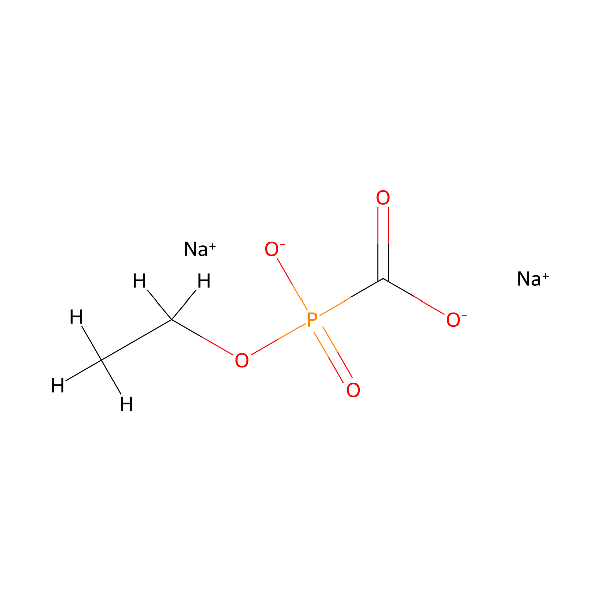 Disodium (ethoxyoxydophosphanyl)formate molecular structure, CAS 55920-24-6