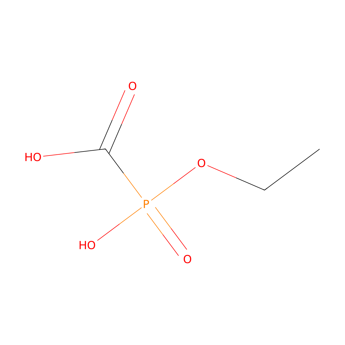 Phosphinecarboxylic acid, ethoxyhydroxy-, oxide molecular structure, CAS 55920-50-8