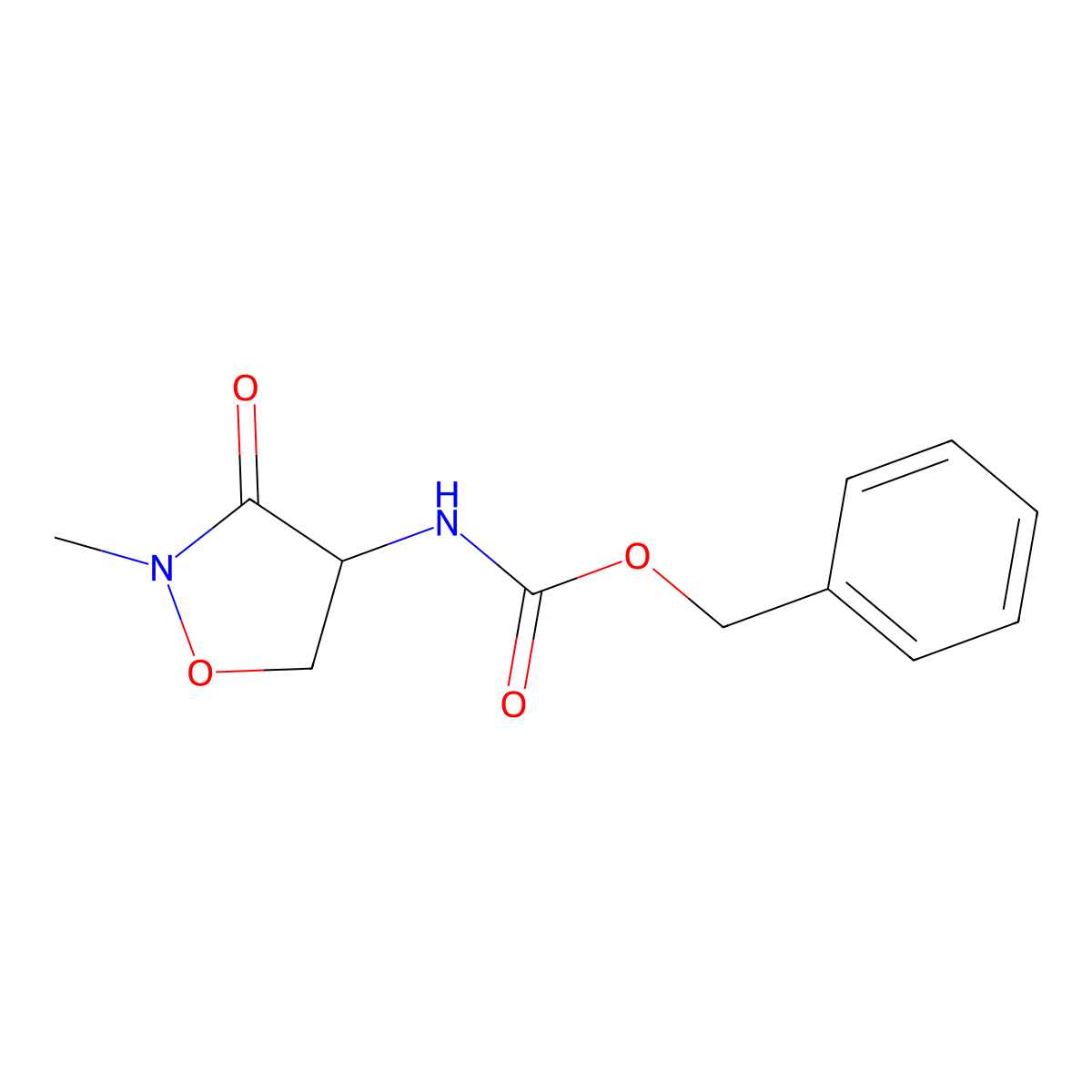 Benzyl N-(2-methyl-3-oxo-1,2-oxazolidin-4-yl)carbamate molecular structure, CAS 559208-76-3