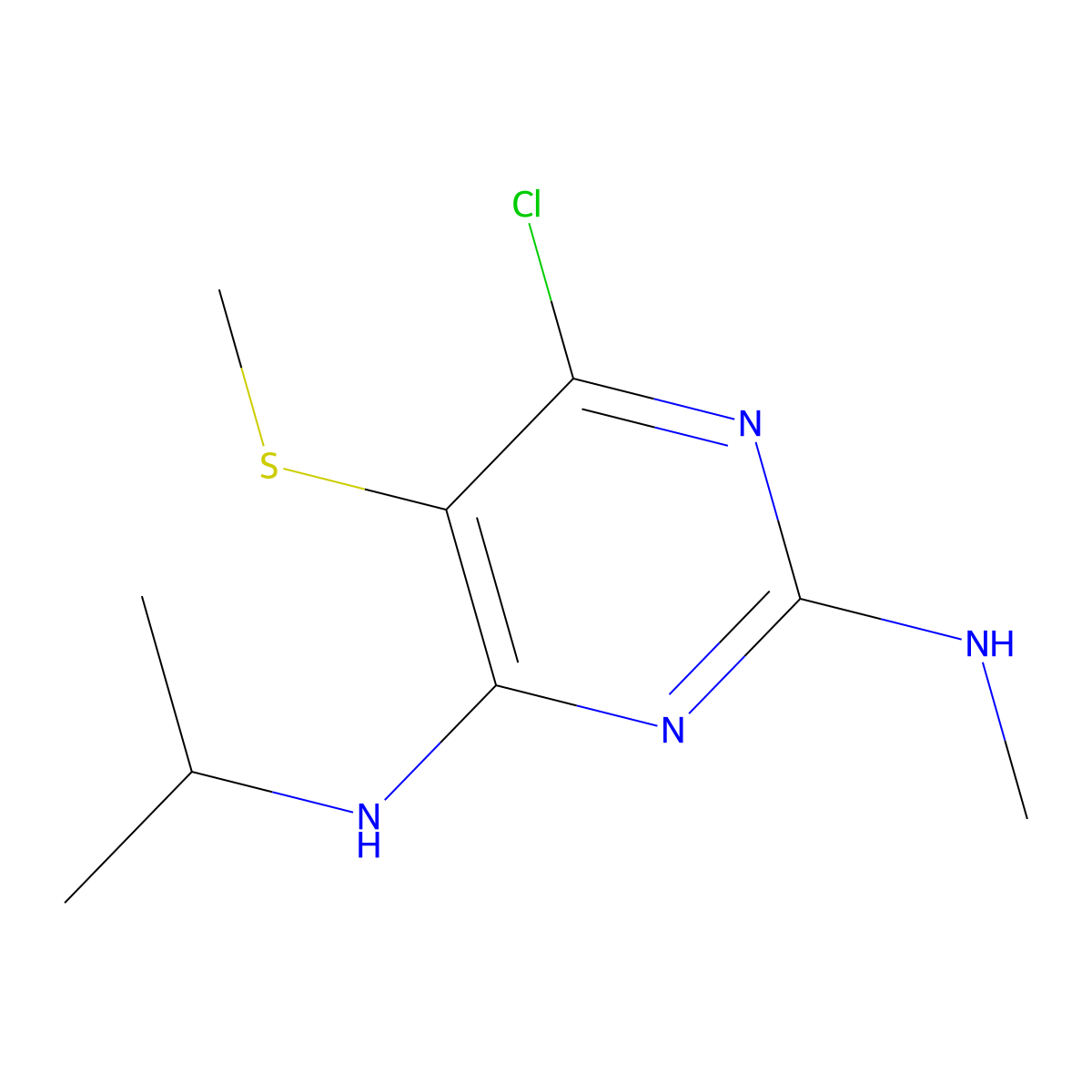 N-[4-chloro-6-(isopropylamino)-5-(methylsulfanyl)-2-pyrimidinyl]-N-methylamine molecular structure, CAS 55921-78-3