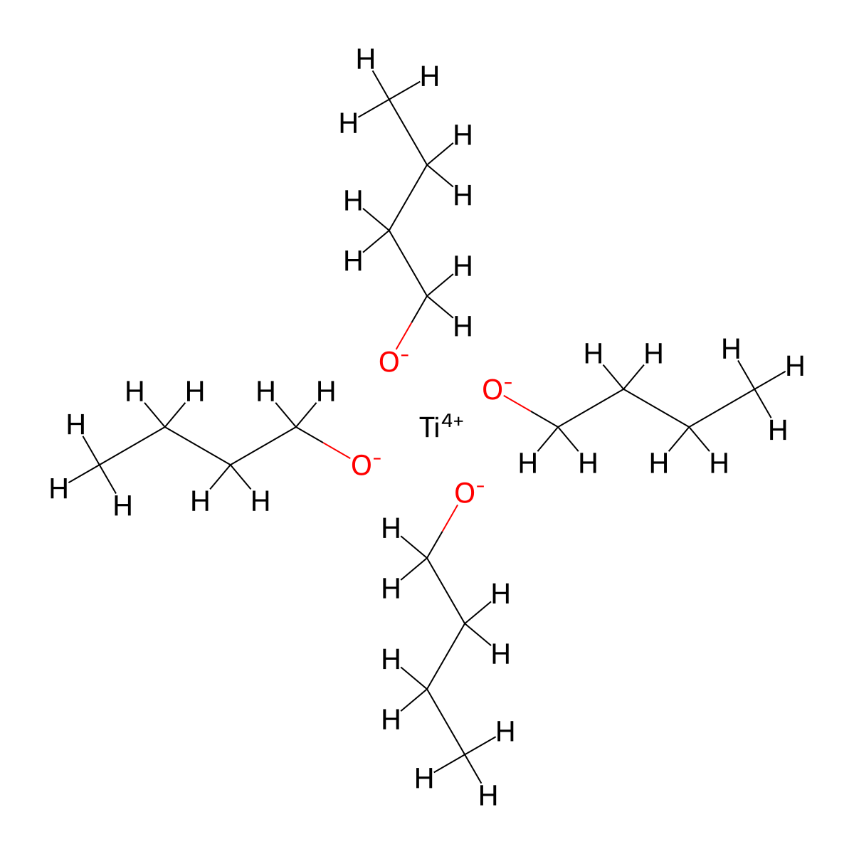 Titanium tetrabutoxide molecular structure, CAS 5593-70-4