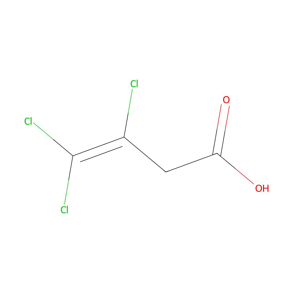 3,4,4-Trichloro-3-butenoic acid molecular structure, CAS 5593-85-1