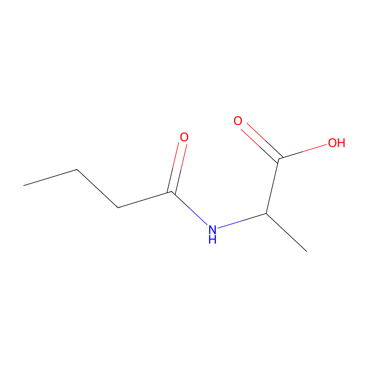 N-Butyrylalanine molecular structure, CAS 55930-29-5