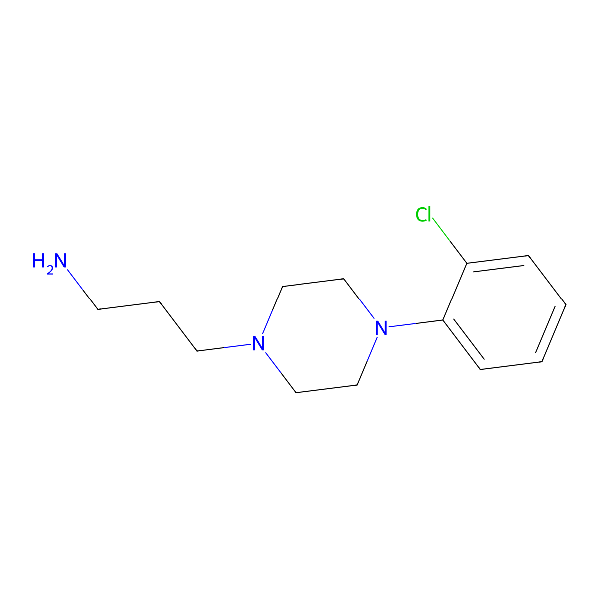 3-[4-(2-Chlorophenyl)piperazin-1-yl]propan-1-amine molecular structure, CAS 55931-64-1