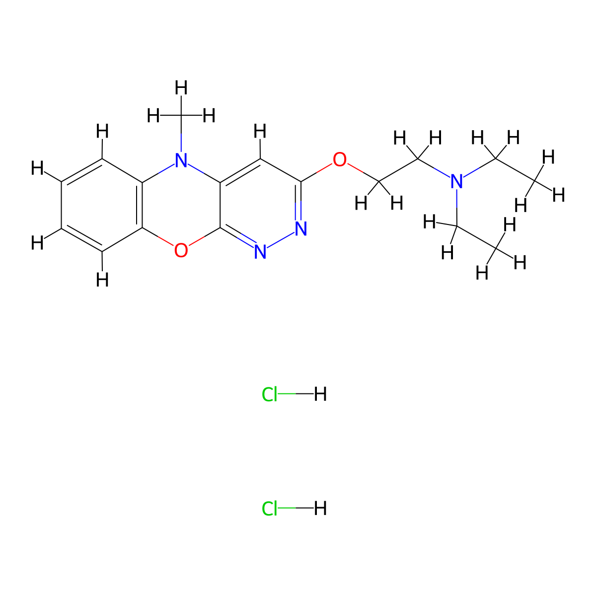 Ethanamine, N,N-diethyl-2-((5-methyl-5H-pyridazino(3,4-b)(1,4)benzoxazin-3-yl)oxy)-, dihydrochloride molecular structure, CAS 55931-84-5