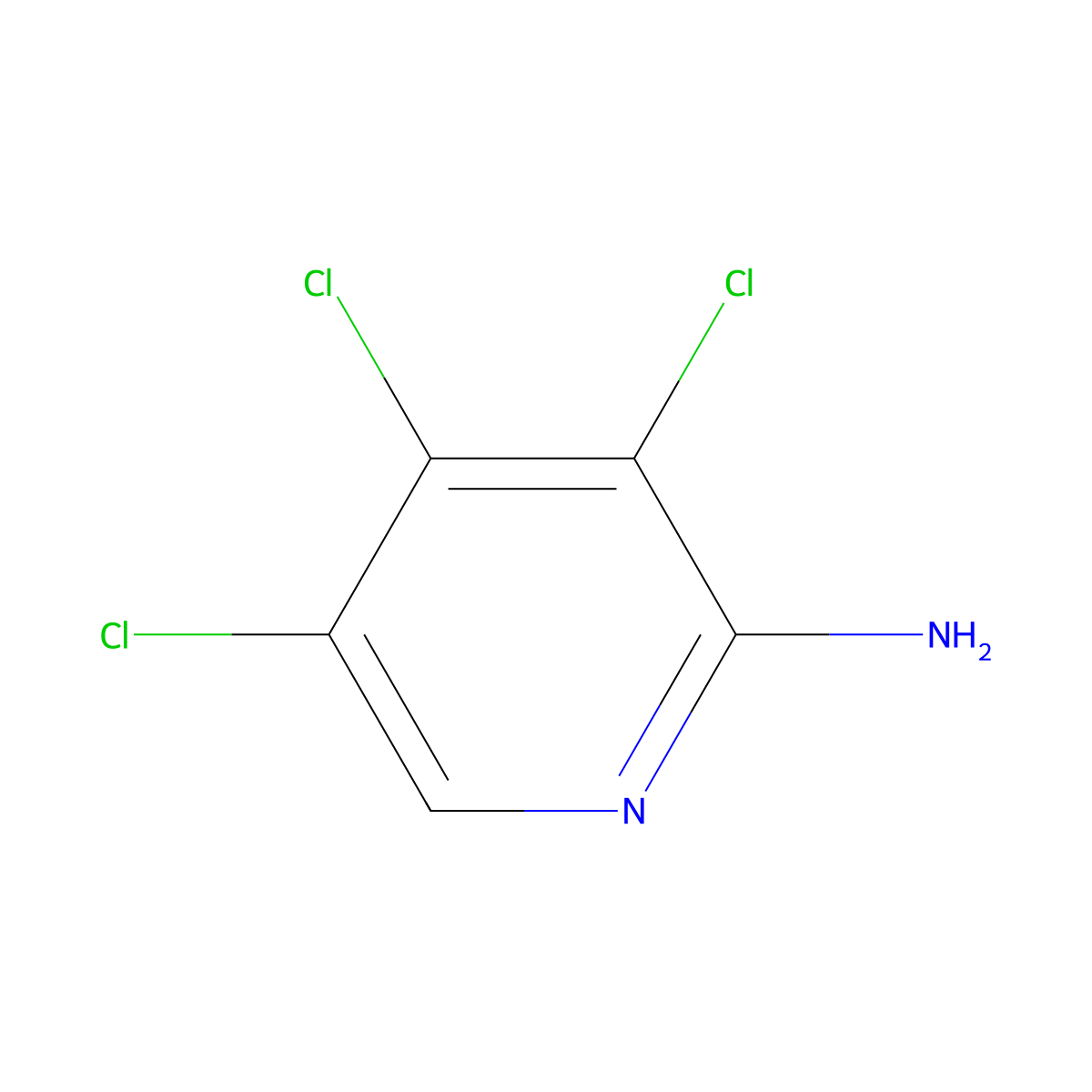 3,4,5-Trichloropyridin-2-amine molecular structure, CAS 55933-91-0