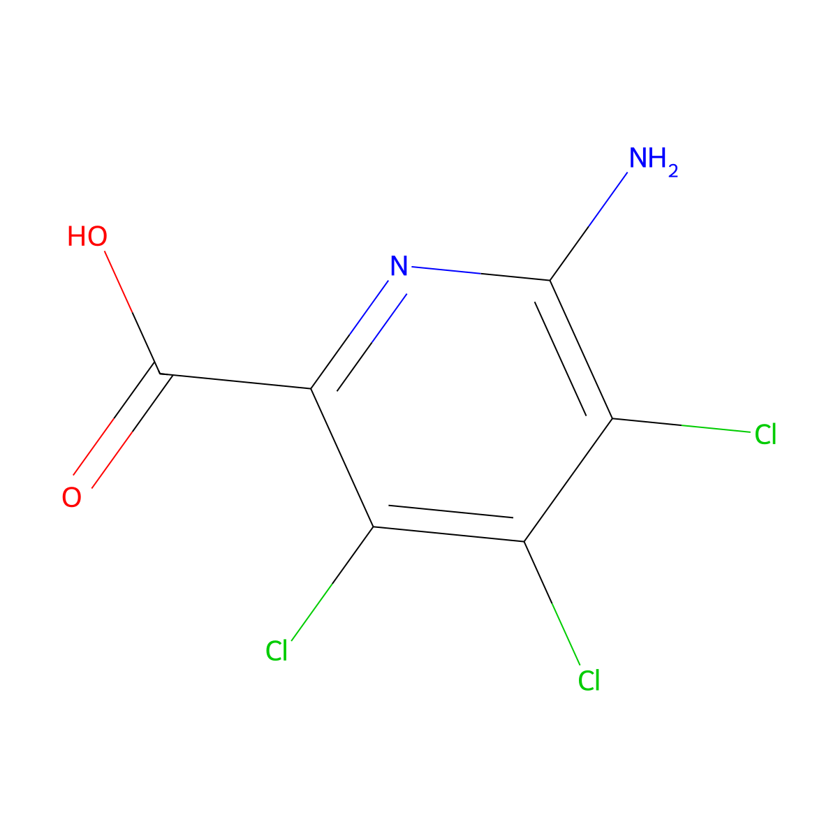 2-Pyridinecarboxylic acid, 6-amino-3,4,5-trichloro- molecular structure, CAS 55934-03-7
