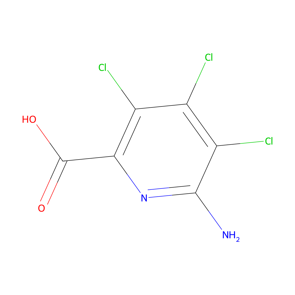 2-Pyridinecarboxylic acid, 6-amino-3,4,5-trichloro- molecular structure, CAS 55934-03-7