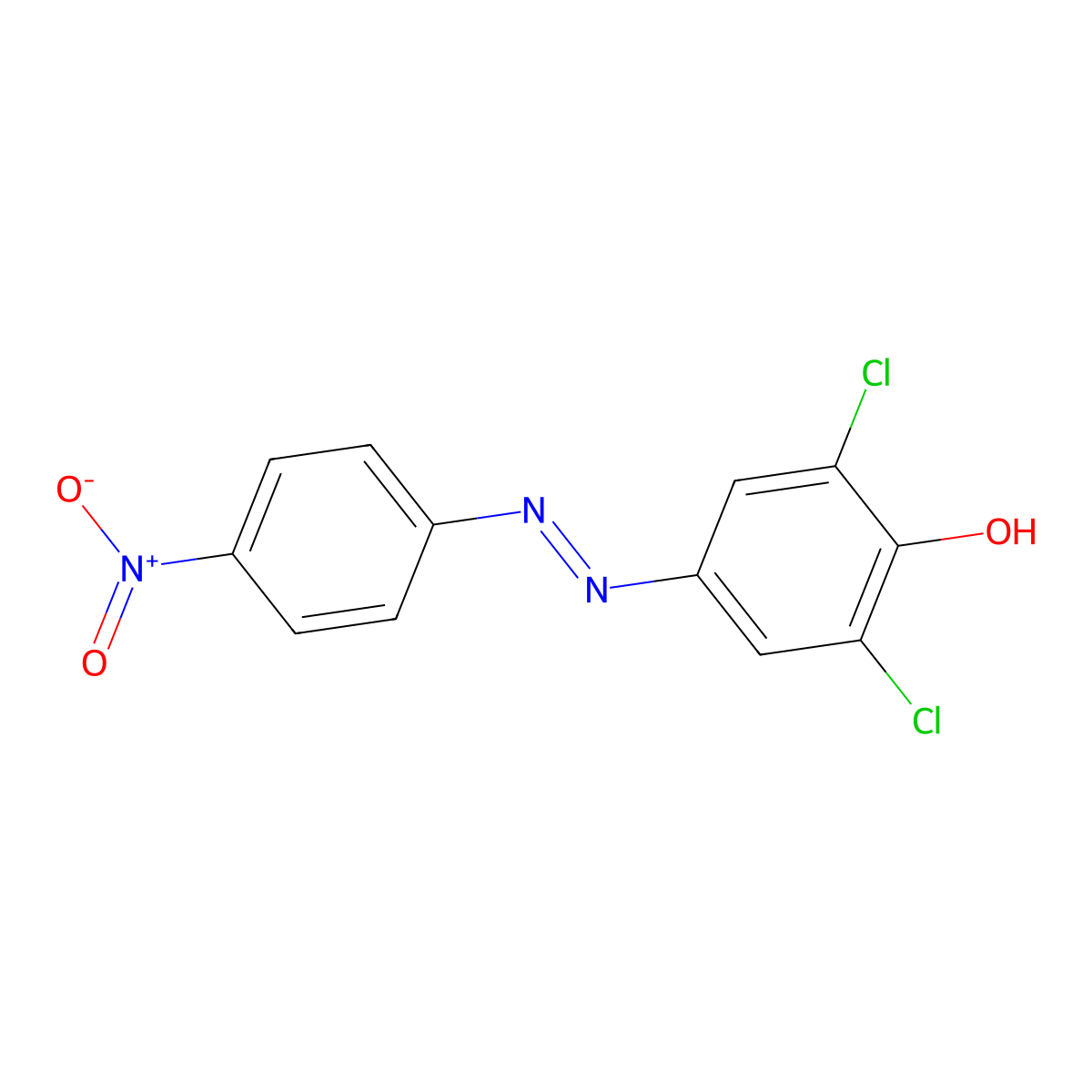 2,6-Dichloro-4-(4-nitrophenylazo)phenol molecular structure, CAS 55936-43-1