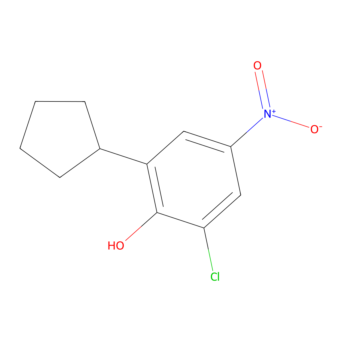 2-Chloro-6-cyclopentyl-4-nitrophenol molecular structure, CAS 55937-50-3