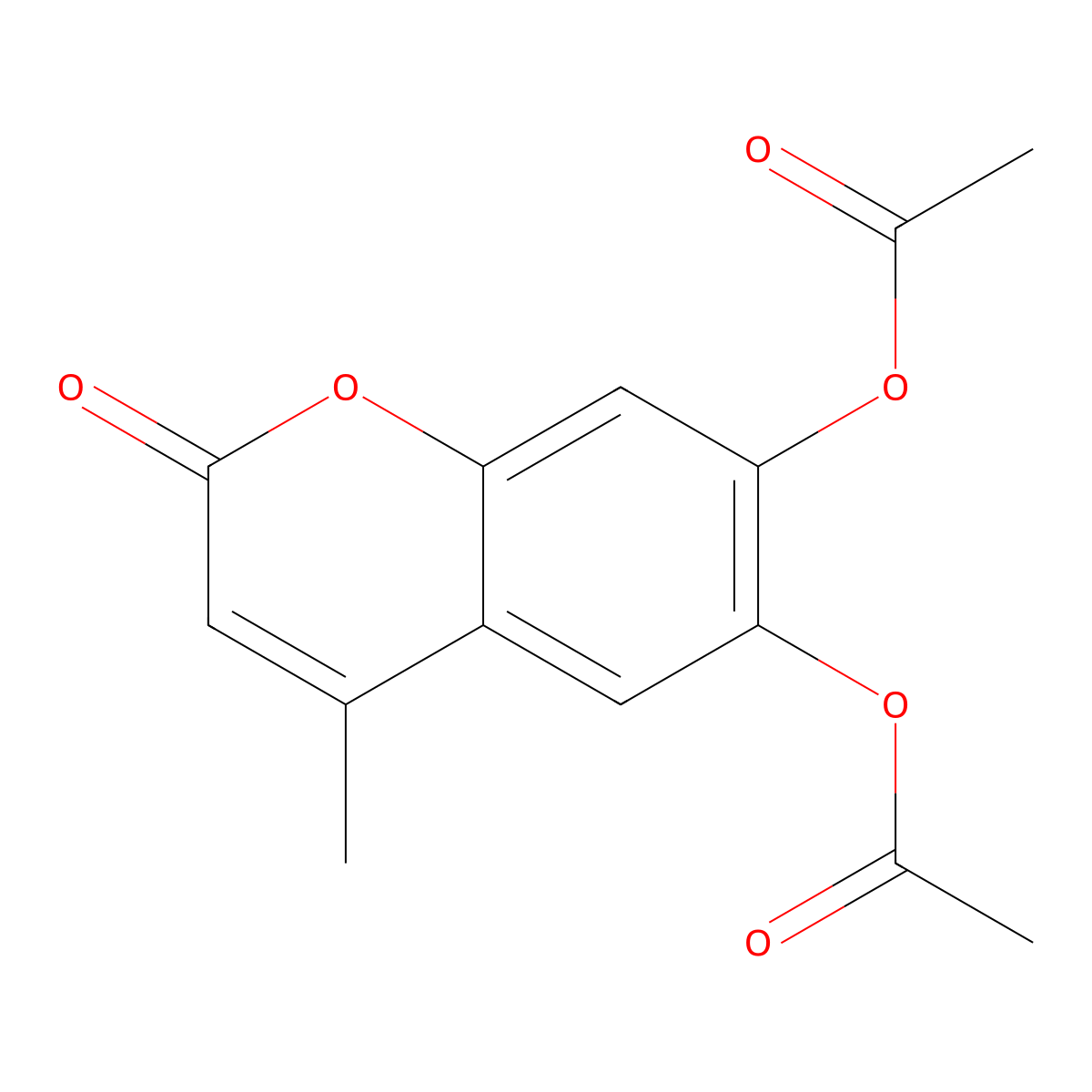 6,7-Diacetoxy-4-methylcoumarin molecular structure, CAS 55939-28-1