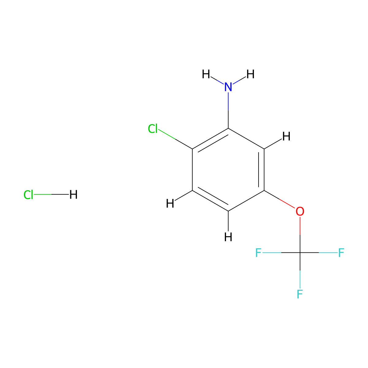 2-Chloro-5-(trifluoromethoxy)aniline hydrochloride molecular structure, CAS 5594-52-5