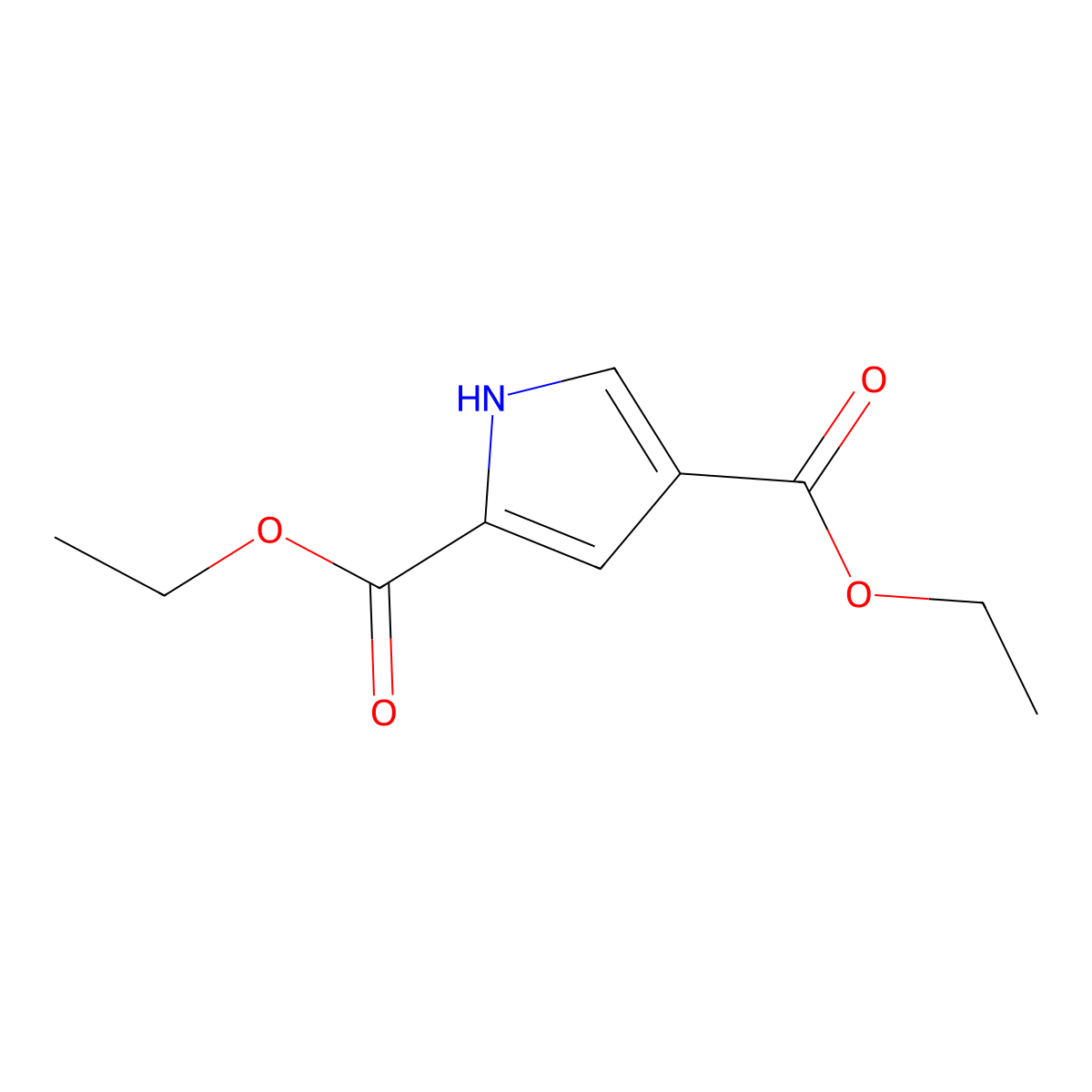 Diethyl 1H-pyrrole-2,4-dicarboxylate molecular structure, CAS 55942-40-0