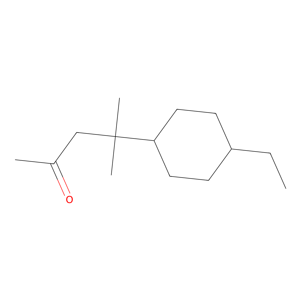 4-(4-Ethylcyclohexyl)-4-methylpentan-2-one molecular structure, CAS 5595-18-6