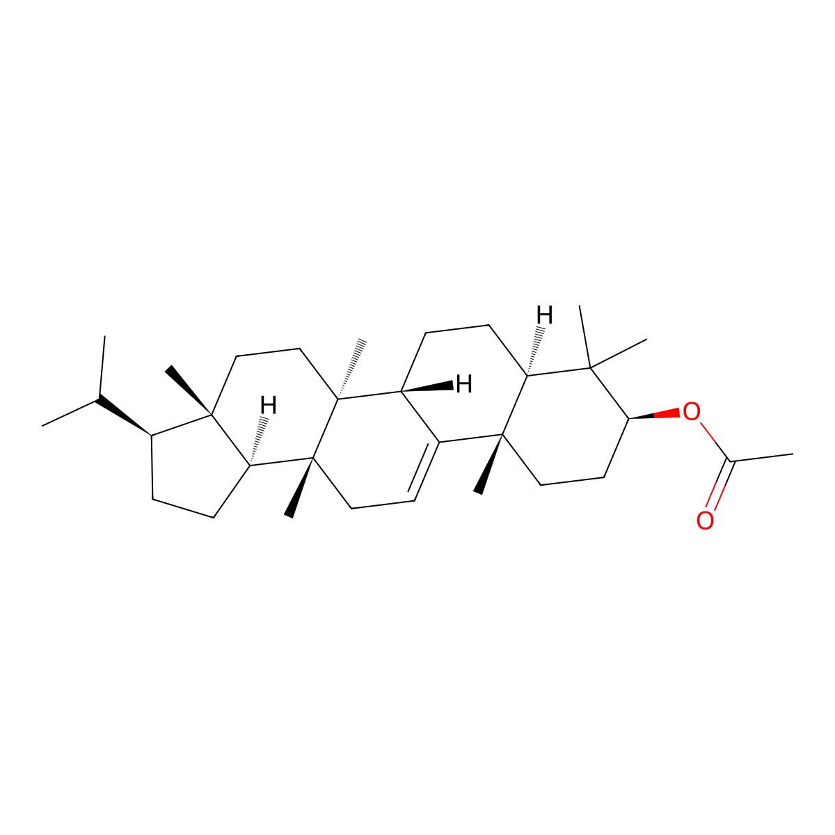 Isoarborinol acetate molecular structure, CAS 5595-78-8